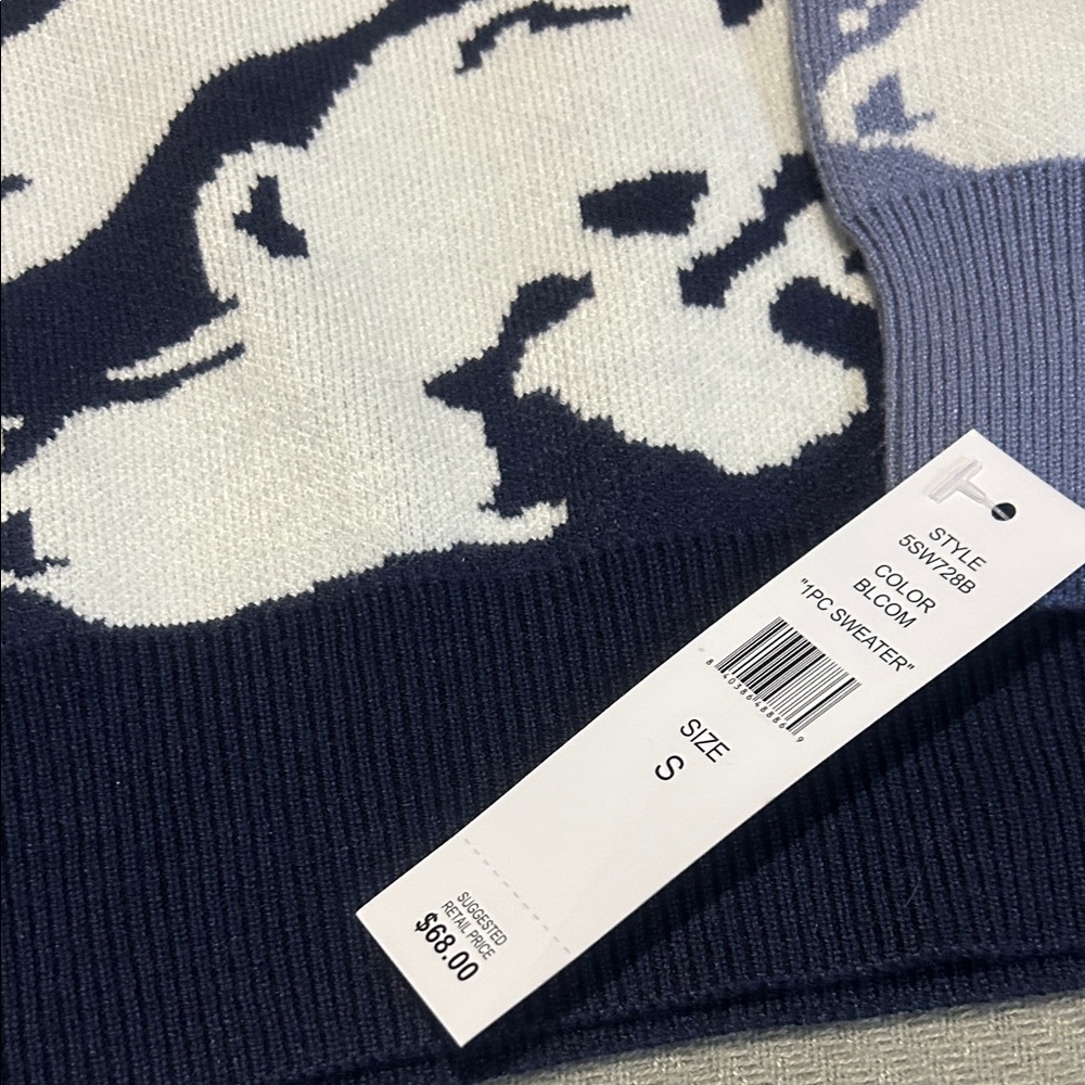 🎄Glamour Navy and Cream Cowl Neck Sweater🎄 - Picture 3 of 4